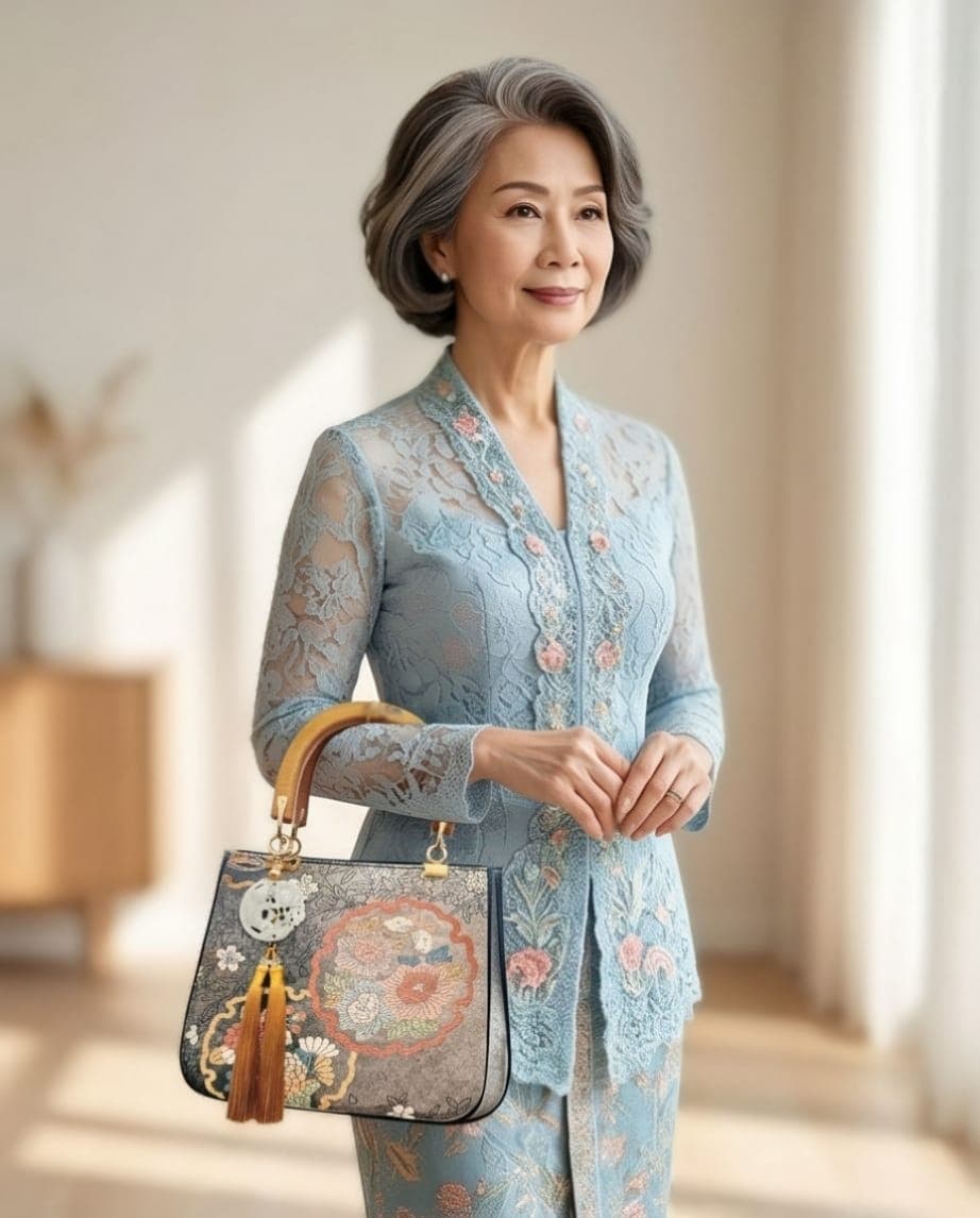 Roselina — Cengal Black Phoenix bag with beaded jade charm